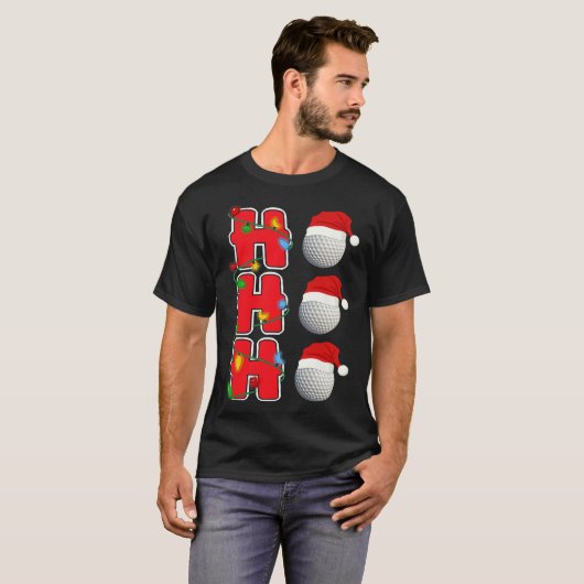 Ho-ho-ho Santa Golf Christmas Gift Tシャツ (正面フル)