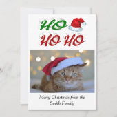 Ho Ho Ho Santa Hatクリスマスフォトスクリプト シーズンカード (正面)
