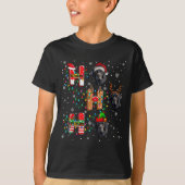 Ho Ho Ho Santa Hat Elf Matching Labrador Retriever Tシャツ (正面)