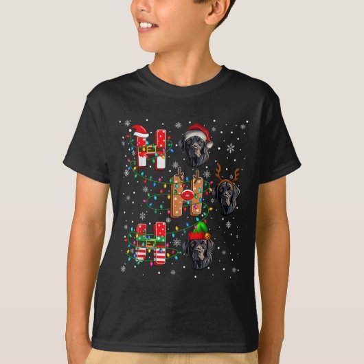 Ho Ho Ho Santa Hat Elf Matching Labrador Retriever Tシャツ (正面)