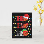 Ho Ho Ho Santa Red Plaid Christmas Lights Pajama S カード (黄色い花)