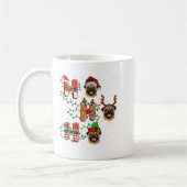 Ho Ho Ho Santa Reindeer Hat Elf Matching Pug Xmas  コーヒーマグカップ (左)