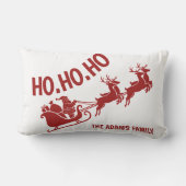 Ho Ho Ho Santa Sleigh Ride Christmas ランバークッション (裏面)