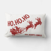 Ho Ho Ho Santa Sleigh Ride Christmas ランバークッション (正面)