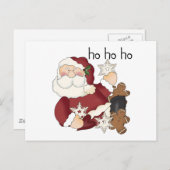 Ho Ho Ho Santa Tシャツとギフト シーズンポストカード (正面/裏面)