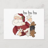 Ho Ho Ho Santa Tシャツとギフト シーズンポストカード (正面)