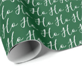 Ho Ho Ho Script White on Terracotta Christmas ラッピングペーパー (ロールコーナー)