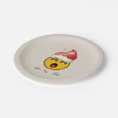 Ho Ho Ho smiley santa ペーパープレート (アングル)