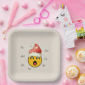 Ho Ho Ho smiley santa ペーパープレート (パーティー)