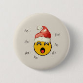 Ho Ho Ho smiley santa 缶バッジ (正面)