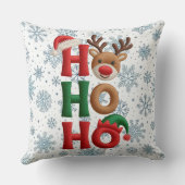 Ho Ho Ho Snowflakes Throw Pillow クッション (裏面)