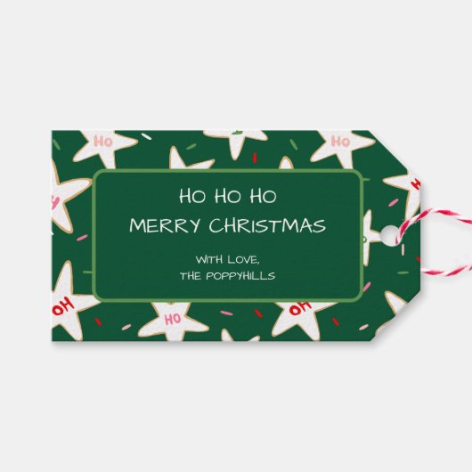 Ho Ho Ho Star Cookie Christmas ギフトタグ (正面(横))