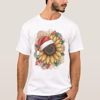 Ho Ho Ho Sunflower Santa Tシャツ