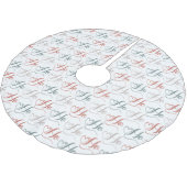 Ho Ho Ho Typography Pattern ブラッシュドポリエステルツリースカート (アングル)