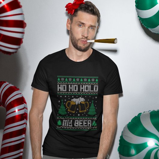 Ho Ho Hold My Beer Funny Christmas  Tシャツ