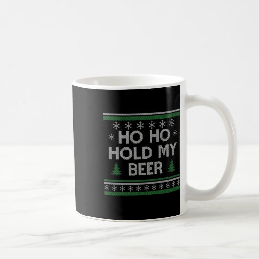 Ho Ho Hold My Beer Santa Ugly Christmas Drinking S コーヒーマグカップ (右)