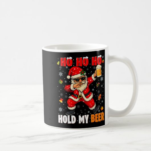 Ho Ho Hold My Drink Cool Dabbing Santa Christmas X コーヒーマグカップ (右)