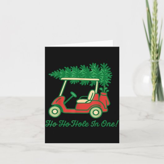 Ho Ho Hole In One Santa Golf Christmas Holiday Gol カード (正面)