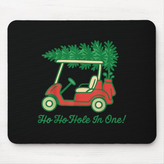 Ho Ho Hole In One Santa Golf Christmas Holiday Gol マウスパッド (正面)