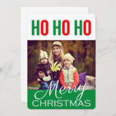 HO HO HOLIDAYクリスマスグリーティングフォトカード シーズンカード (正面/裏面)