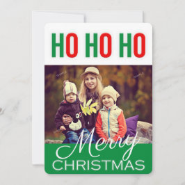 HO HO HOLIDAYクリスマスグリーティングフォトカード シーズンカード