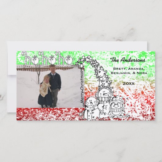 Ho Ho Holidaysフォトカード シーズンカード (正面)