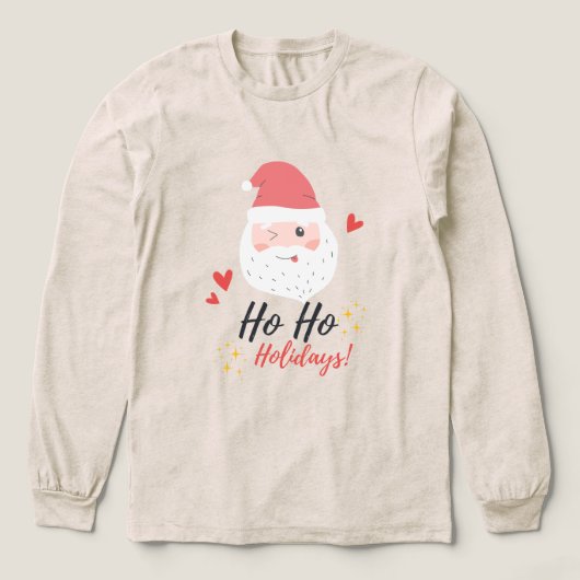 Ho Ho Holidays Santa Face トライブレンドＴシャツ (デザイン正面)