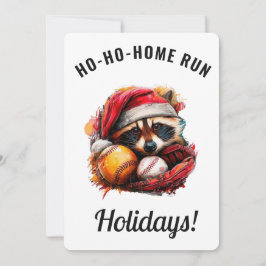 Ho-Ho-Home Run Baseball Christmas Card — Personali シーズンカード