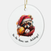 Ho-Ho-Home Run Baseball Christmas Ornament — Perso セラミックオーナメント (左)