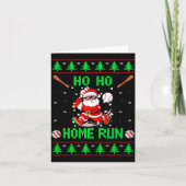 Ho Ho Home Run Baseball Christmas Santa Ugly Xmas  カード (正面)