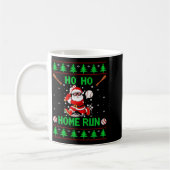 Ho Ho Home Run Baseball Christmas Santa Ugly Xmas コーヒーマグカップ (左)