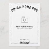 Ho-Ho-Home Run Raccoon Holiday Card (White Back)  招待状 (正面)