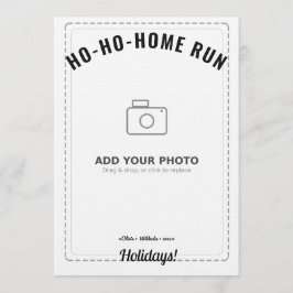 Ho-Ho-Home Run Raccoon Holiday Card (White Back)  招待状