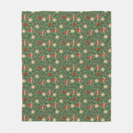 Ho-Ho-Home Run Raccoon Holiday Pattern Throw Blank フリースブランケット