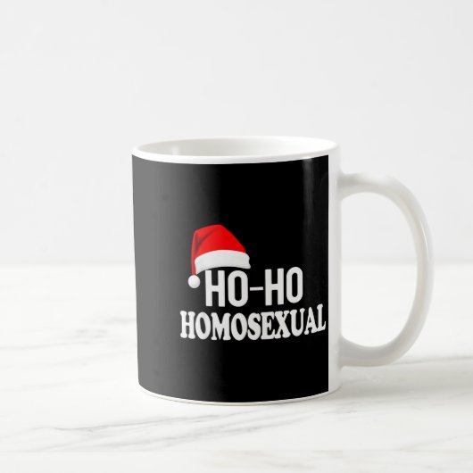 Ho Ho Homoual Funny Pride Christmas Holiday Design コーヒーマグカップ (右)