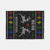 Ho Ho Homoual Gay Xmas Pride Ugly Christmas Sweate フリースブランケット (正面(横))