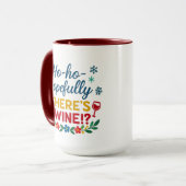 Ho Ho Hopefully There’s Wine – Funny Holiday Combo マグカップ (正面左)