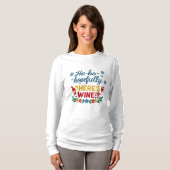 Ho Ho Hopefully There’s Wine – Funny Holiday Long  Tシャツ (正面フル)