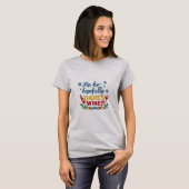 Ho Ho Hopefully There’s Wine – Funny Holiday Women Tシャツ (正面フル)