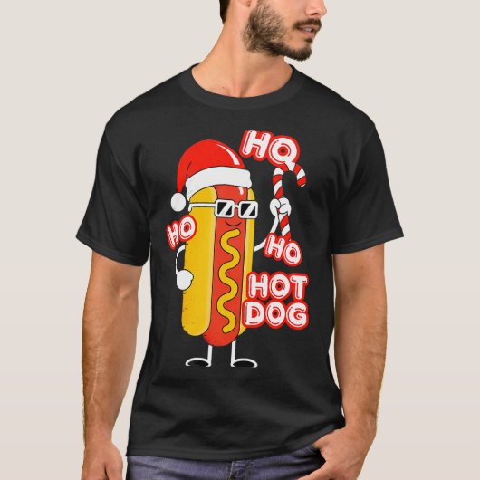 Ho Ho Hot Dog Funny Christmas– Festive Hot Dog In  Tシャツ (正面)