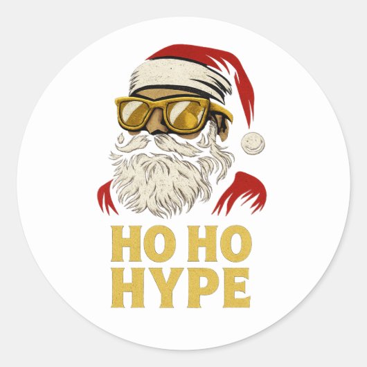 HO HO HYPE – Santa Gold ラウンドシール (正面)