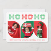Ho Ho Photo Christmas Greeting Card 招待状 (正面)