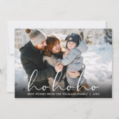 Ho Ho Scriptフォトスエレガントクリスマ シーズンカード (正面)