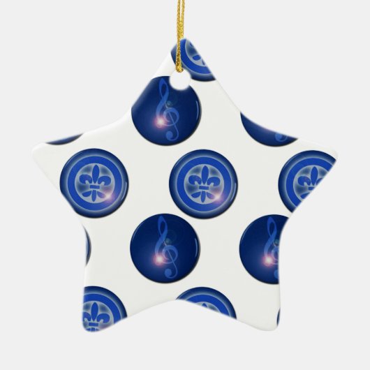 Ho´oponopono Flor de Lis y Clave de Sol セラミックオーナメント (正面)