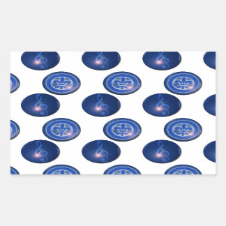 Ho´oponopono Flor de Lis y Clave de Sol 長方形シール