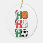 Ho Santa Christmas Basketball Baseball Soccer Xmas セラミックオーナメント (左)