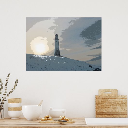 Hoad Monument、Ulverston、John Barrow、灯台 ポスター (キッチン)