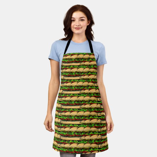 Hoagie Sandwich All-Over Print Apron エプロン (着用した状態)