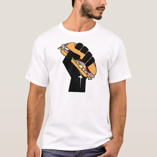 Hoagie Sandwich Guy Fist Resist Anti Trump Tシャツ (正面)