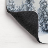 Hoarfrostおよび雪で覆われる木 マウスパッド (コーナー)